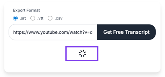 Step 3: The system is processing transcripts